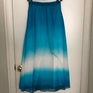 Blue ombré long skirt